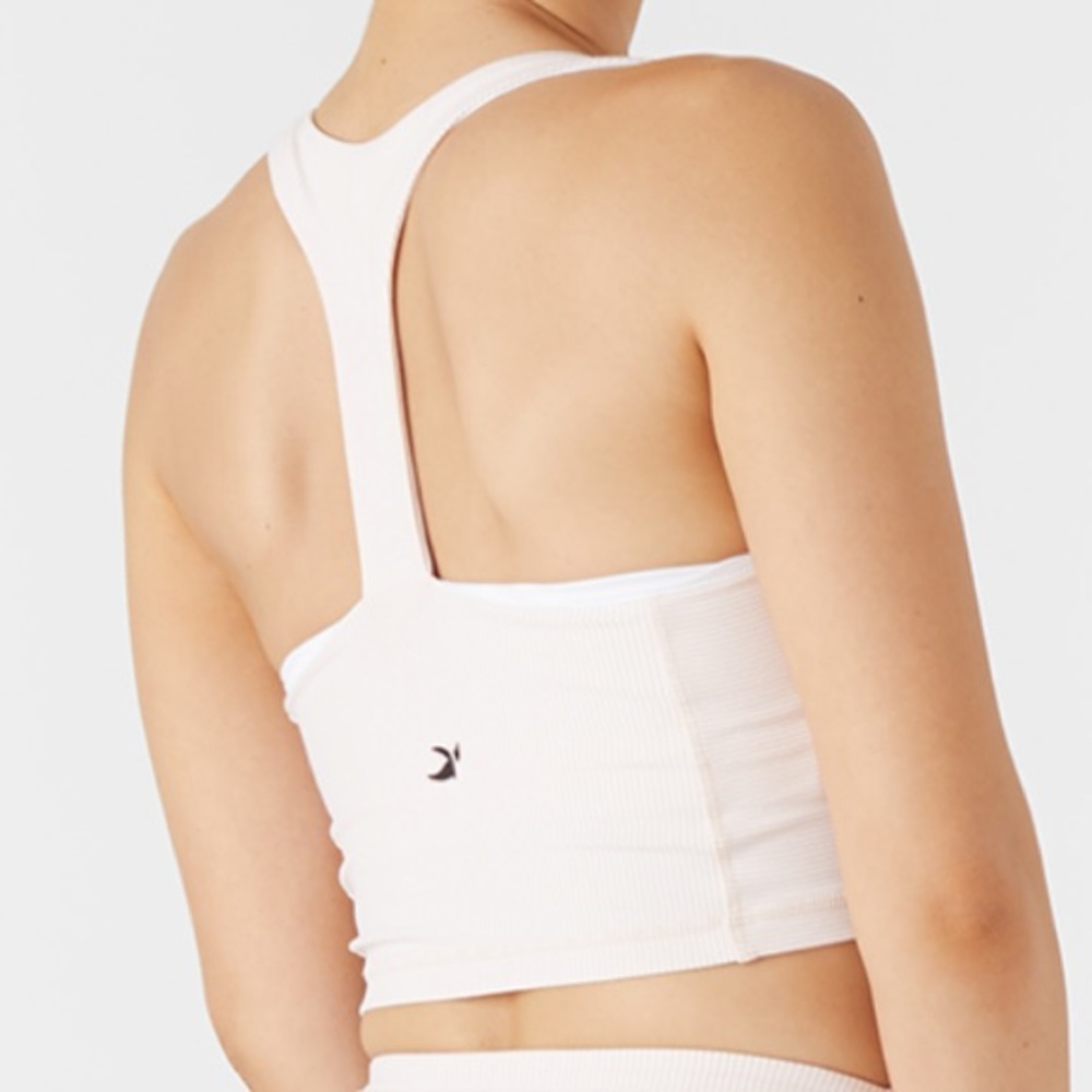 UPLIFT SPORTS BRA: ROSEWATER / WHITE STRIPE